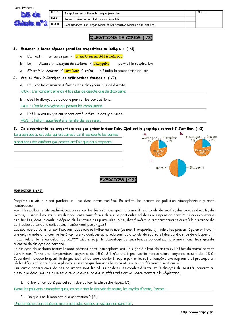 DS 1 composition de lair 2020 2021 Page 1