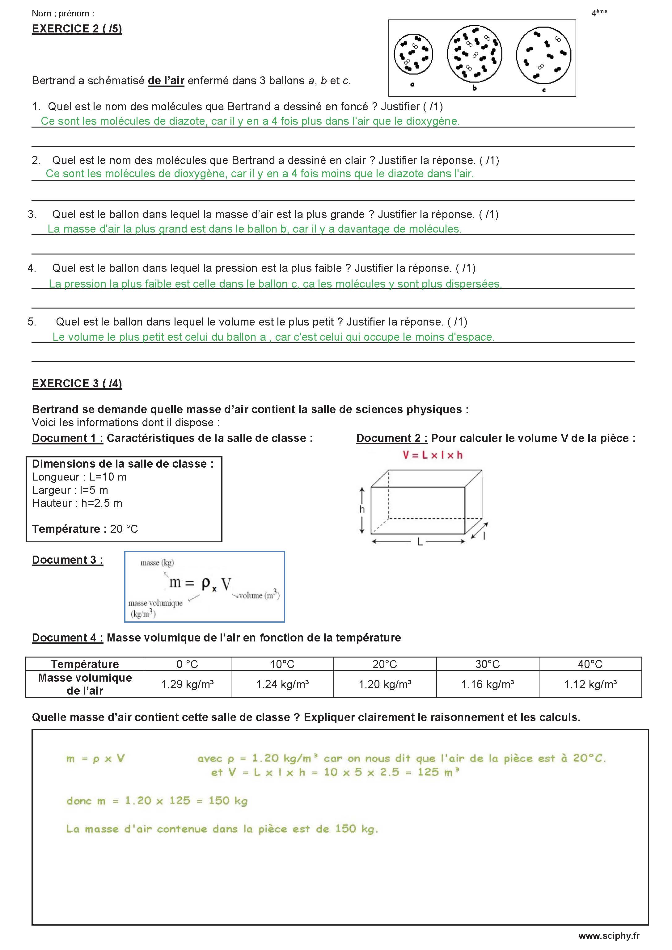 DS 2 4ème Prop Gaz masse volumique 2025 2026 Page 2